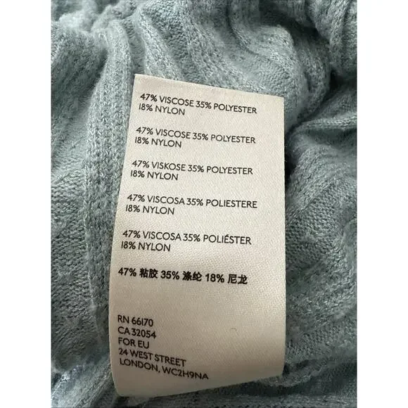 Maeve Anthropologie Sweater Wrap M Blue VNeck Fuzzy Cozy Texture Longsleeve Teal - Picture 6 of 6